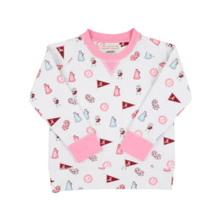 Cassidy Comfy Crewneck - Sweet Home Honey with Hamptons Hot Pink