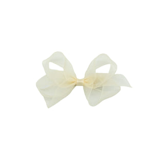 Organza Hair Bow - Ecru