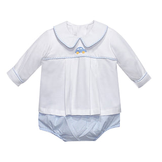 Long-sleeve Peter Diaper Set with Embroidery - Car