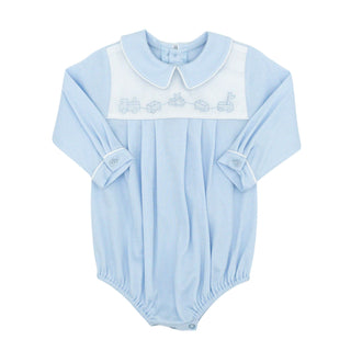 Boys Knit Collared Bubble with Hand-embroidery - Toy Wagon