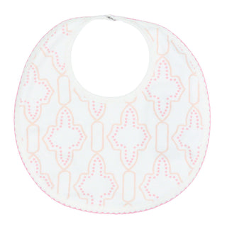 Printed Bib - Pink Lattice