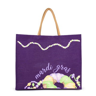 Mardi Gras Jute Tote - King Cake