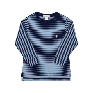 Long Sleeve Carter Crewneck - Barrington Blue Stripe