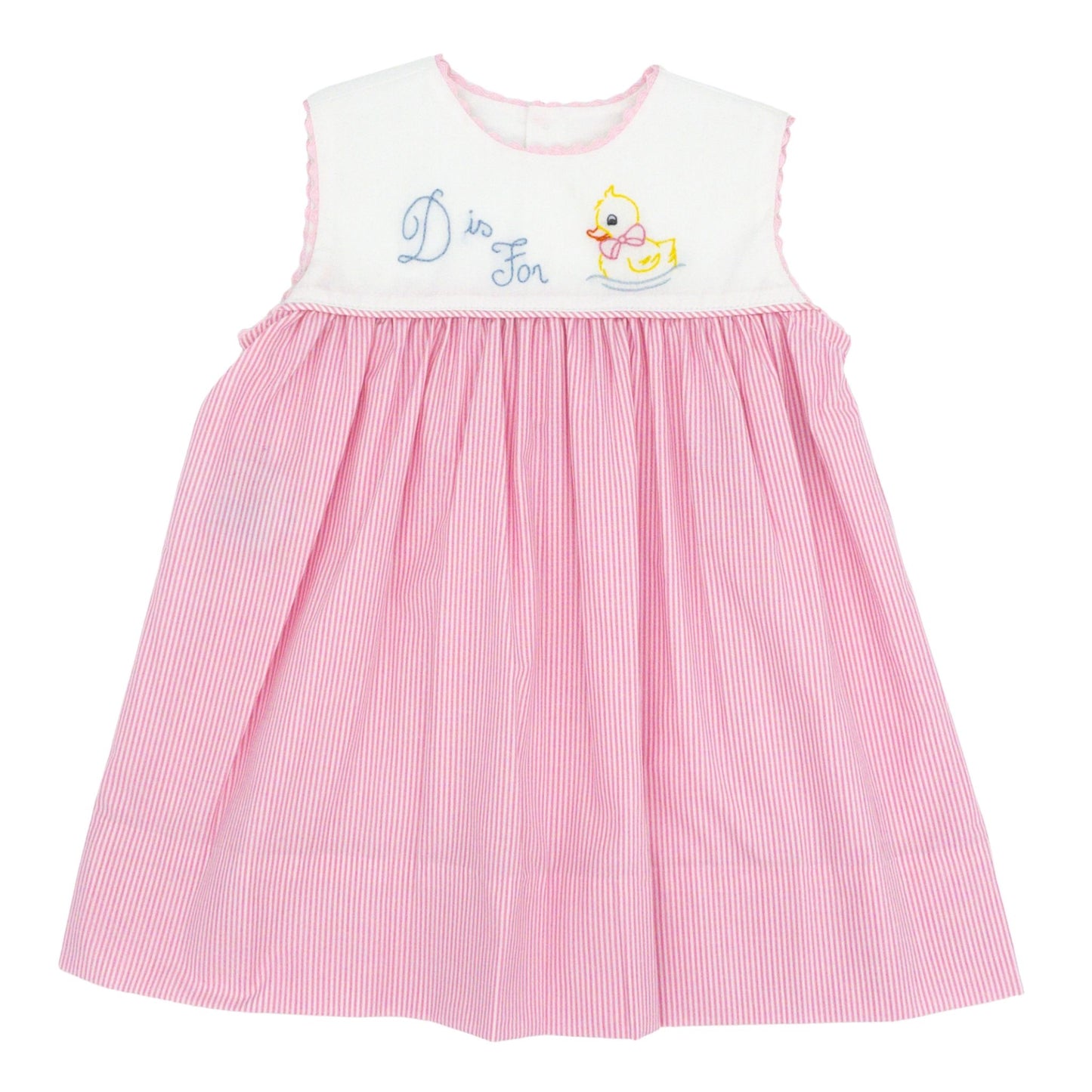 Logan Yoke Dress with D is for Duck Hand-embroidery