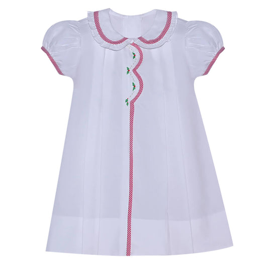 Devon Dress with Holly Embroidery - FINAL SALE