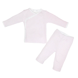 Infant Printed Pant Set - Pink Gingham