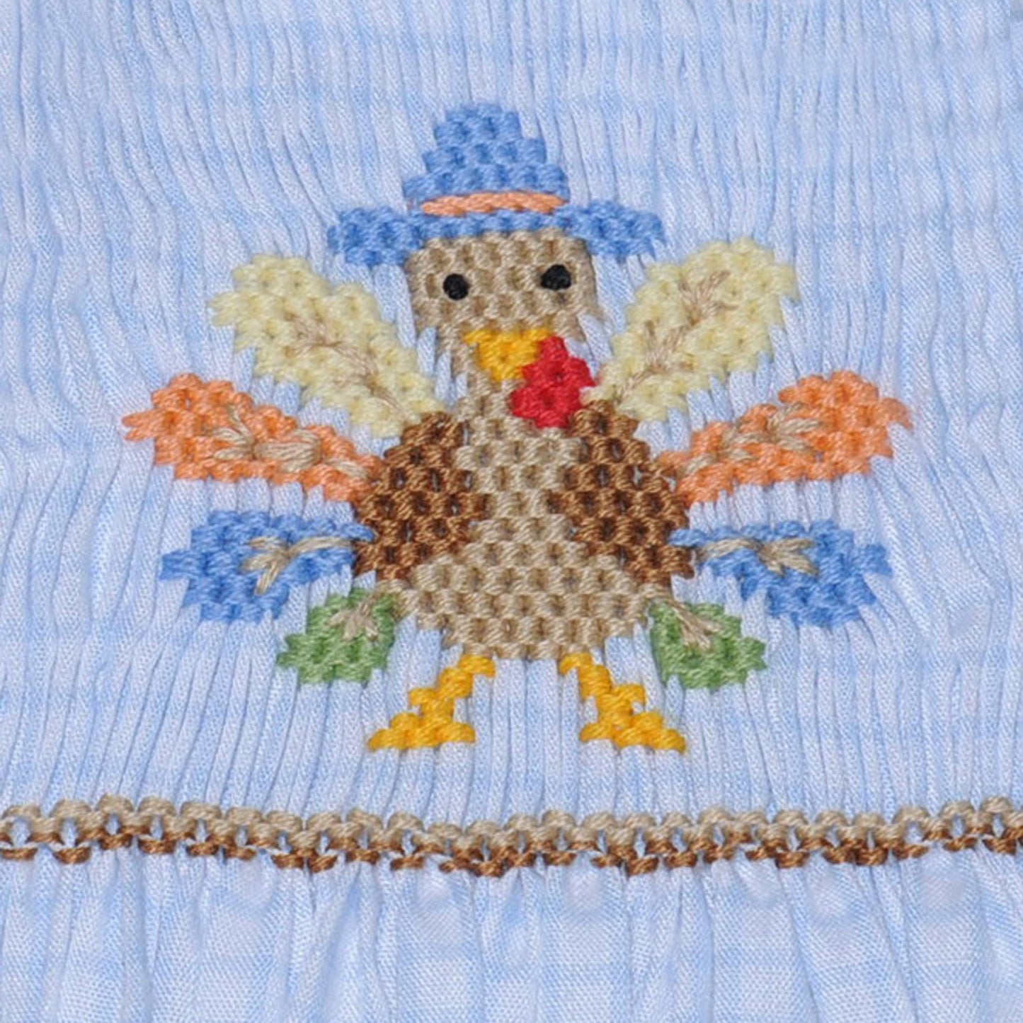 Boys Charlie Bubble with Smocked Turkey