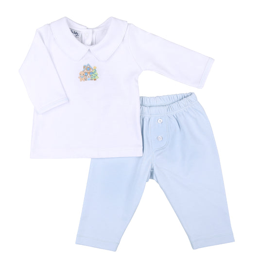 Boys Sweet Gingerbread Embroidered Pant Set - FINAL SALE