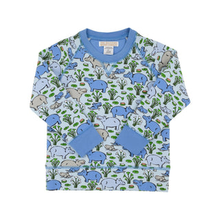 Cassidy Comfy Crewneck - Bal Harbour Hippo