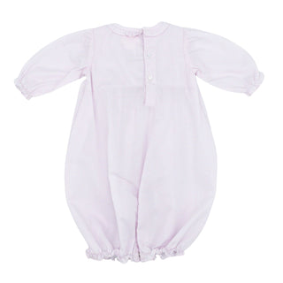Girls Convertible Smocked Batiste Sack and Bonnet - Pink