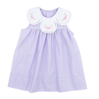 Anna Mae Dress with Hand-embroidery - Violet Vines