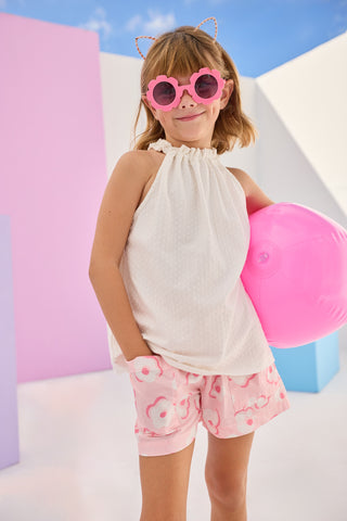 Patch Pocket Shorts - Marshmallow Floral