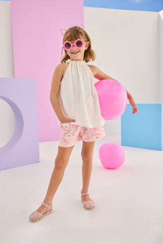 Patch Pocket Shorts - Marshmallow Floral