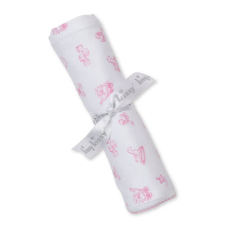 Printed Blanket - Vintage Toy Treasures - Light Pink