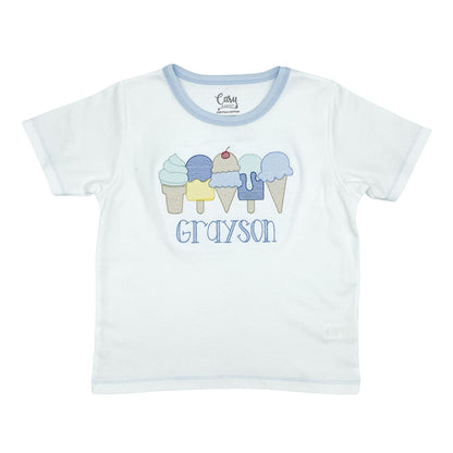 Boys Ice Cream and Popsicles Design with Name Monogram