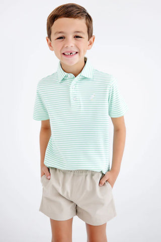 Prim & Proper Polo - Grace Bay Green Stripe