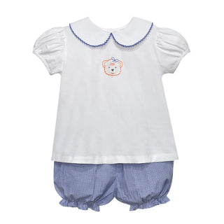 Girls Bloomer Set with Team Embroidery - Auburn