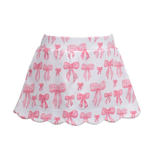 *PRE-ORDER* Scallop Pima Knit Skort - Grosgrain Print