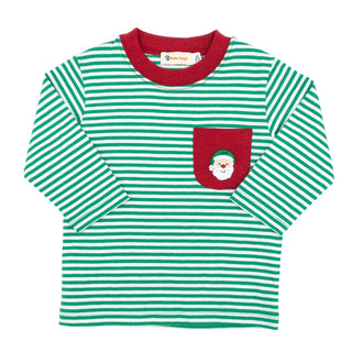 Boys Long-sleeve T-shirt with Pocket & Embroidery - Santa