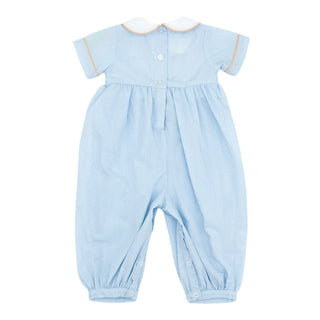 Benjamin Romper with Hand-smocking - Pumpkins