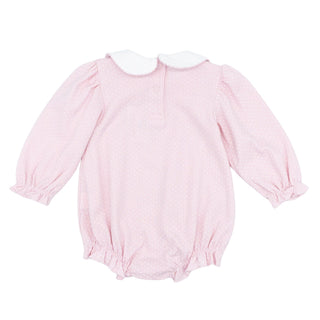 Girls Long-sleeve Bubble - Pink with White Pindots