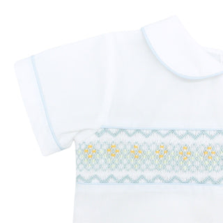 Drew Short Set with Hand-smocking - Blue