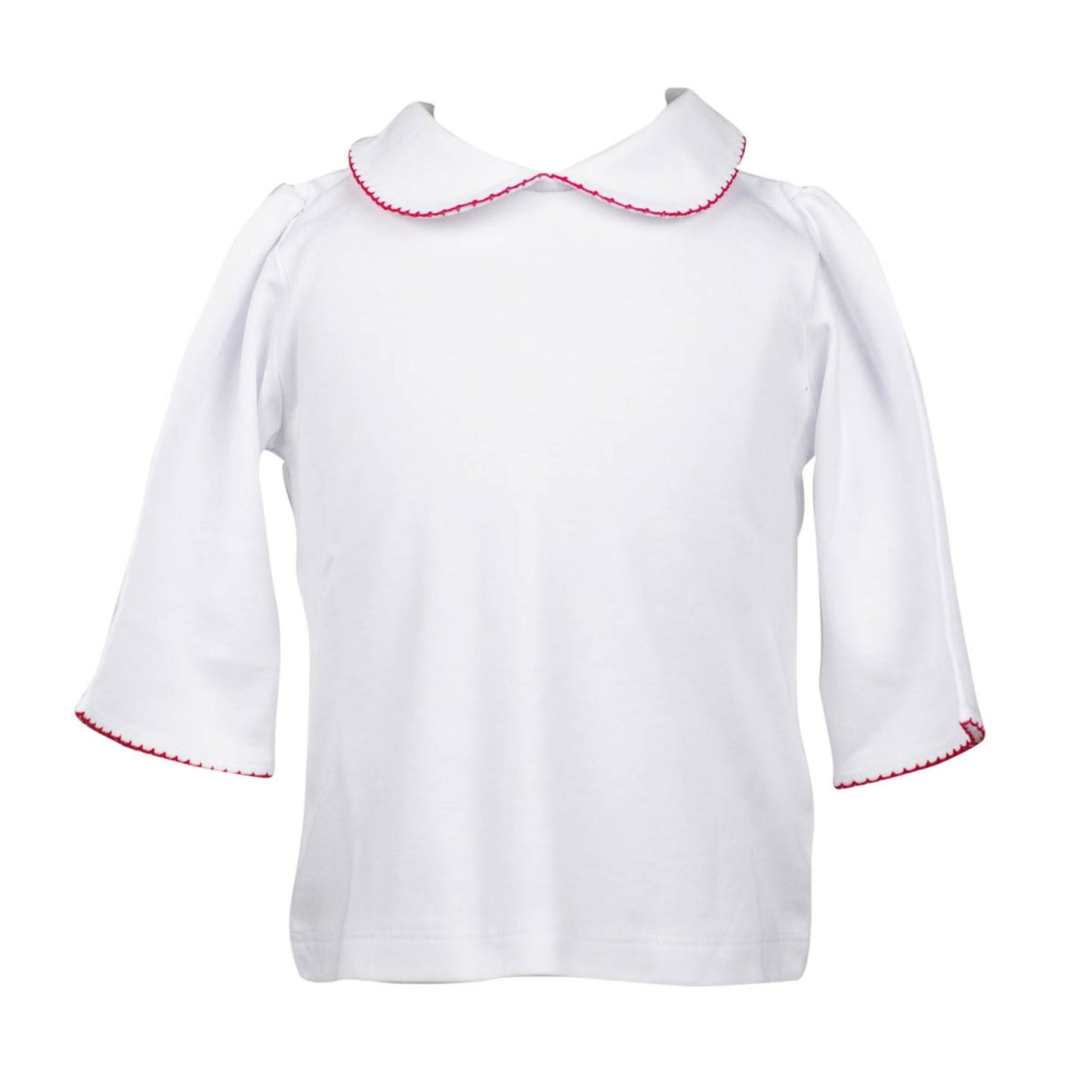 Girls 3/4 Sleeve Shirt with Picot Edge