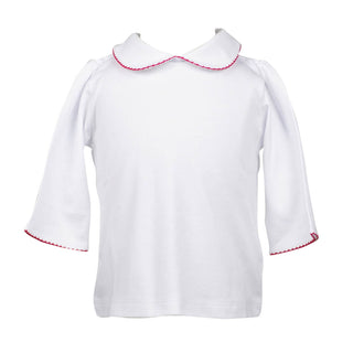 Girls 3/4 Sleeve Shirt with Picot Edge