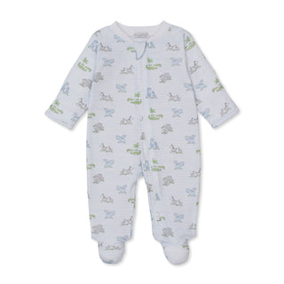 Printed Zipper Footie - Safari Party