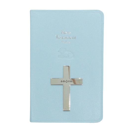 New Testament Bible with Sterling Silver Cross Inlay