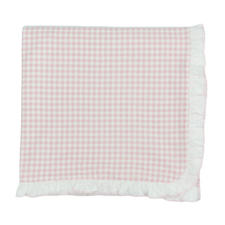 Mini Check Ruffle Receiving Blanket