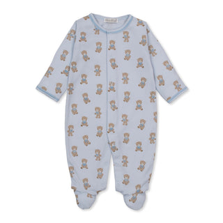 Printed Footie with Snaps - Blue Teddy Bear Club