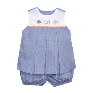 Girls Sleeveless Bloomer Set with Team Embroidery - Auburn