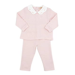 Girls Jacquard Top & Pant Set with Hand-embroidery - Pretty Bows