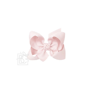 Grosgrain Double Knot Hair Bow - Powder Pink