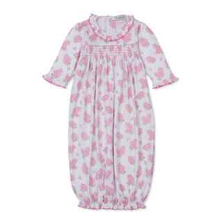 Printed Sack with Smocking - Pink Lilac Love