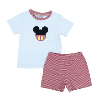 Boys Knit Short Set with Applique - Magical Mouse