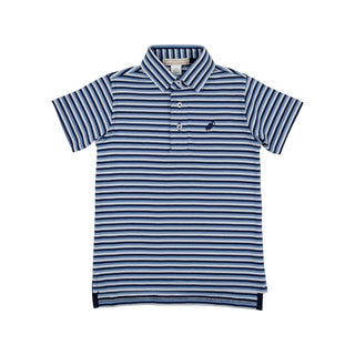 Prim & Proper Polo - Sumner County Stripe (Barbados Blue)