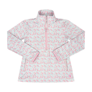 Heather Half Zip - Petal Play with Cotton Candy Pink