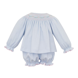Knit Bloomer Set with Smocking - Mery Geometrics