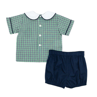 Riley Short Set with Hand-embroidery - Mallard