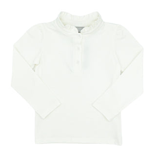 Girls Long-sleeve Ruffle-neck Polo
