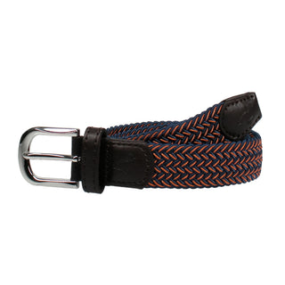 Country Club Stretch Belt - Navy and Orange