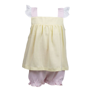 *PRE-ORDER* Pima Knit Bloomer Set - Yellow Stripe