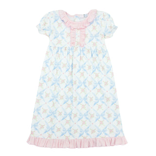 Pima Morning Dress - Blue Bows