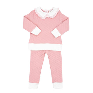 Girls Quilted Cooper Playsuit - Petal Pink