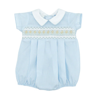 Blake Bubble with Hand-smocking - Blue