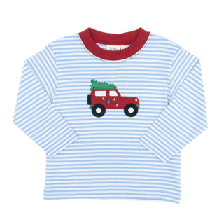 Boys Long-sleeve T-shirt with Applique - Christmas Jeep