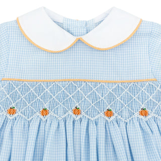 Benjamin Romper with Hand-smocking - Pumpkins