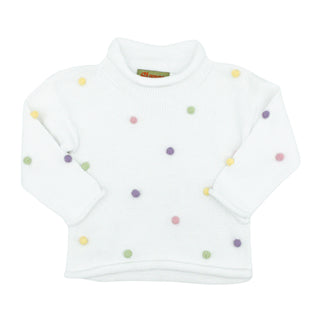 Rollneck Sweater - Pastel Pom Poms